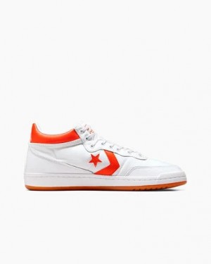 Converse CONS Fastbreak Pro Leather Men Skate Shoes White / Orange NZ | C-65893479