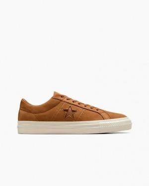 Converse CONS One Star Pro Nubuck Men Skate Shoes Brown NZ | C-54271639