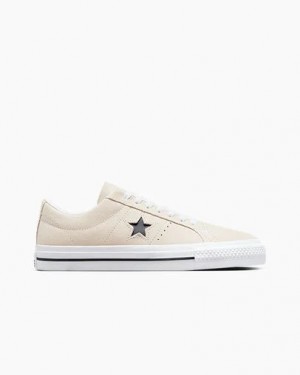 Converse CONS One Star Pro Suede Men Skate Shoes White / Black NZ | C-27358099