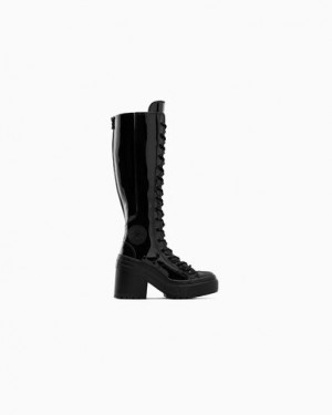 Converse Chuck 70 De Luxe Heel XXHi Women Platform Shoes Black NZ | C-34821709