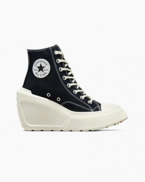 Converse Chuck 70 De Luxe Wedge Women Sneakers Black NZ | C-38764909