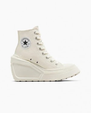 Converse Chuck 70 De Luxe Wedge Women Sneakers White / Black / White NZ | C-26174809