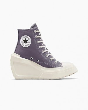 Converse Chuck 70 De Luxe Wedge Women Sneakers Lavender Grey / Black NZ | C-85934609