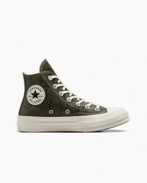 Converse Chuck 70 Snakeskin Print Women Sneakers Dark Green NZ | C-17495609