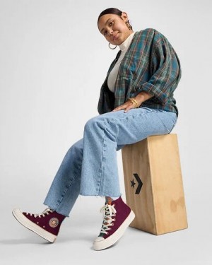 Converse Chuck 70 Women Canvas Shoes Deep Burgundy NZ | C-20897659