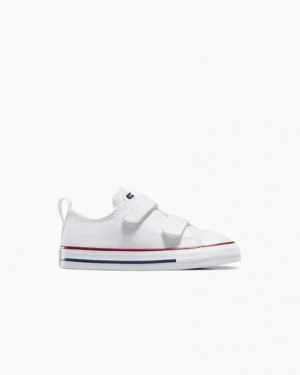 Converse Chuck Taylor All Star 2V Kids' Canvas Shoes White / Dark Red / Navy NZ | C-08326719