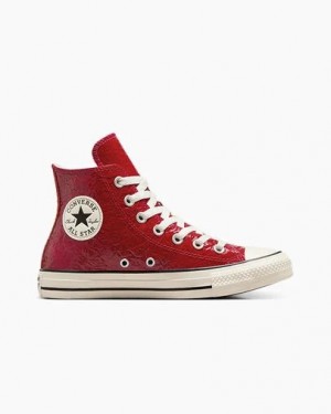 Converse Chuck Taylor All Star Crinkled Leather Women Sneakers Red NZ | C-30418279