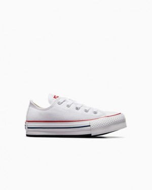Converse Chuck Taylor All Star EVA Lift Kids' Platform Shoes White / Dark Red / Navy NZ | C-13458729