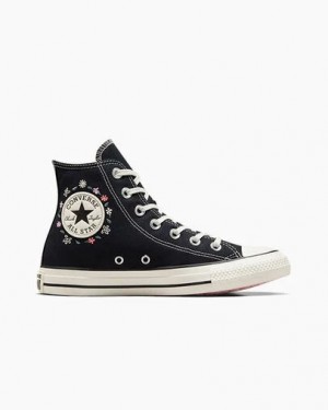 Converse Chuck Taylor All Star Embroidered Little Women Sneakers Black NZ | C-18342699