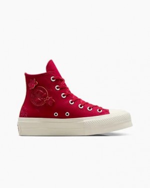 Converse Chuck Taylor All Star Lift 3D Florals Women Sneakers Red NZ | C-71032599