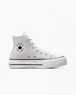 Converse Chuck Taylor All Star Lift Platform Women Canvas Shoes Grey / White / Black NZ | C-70351269