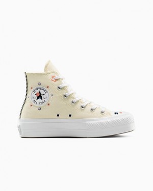 Converse Chuck Taylor All Star Lift Women Platform Shoes Light Beige / White / Coral NZ | C-87906259