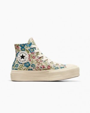 Converse Chuck Taylor All Star Lift Women Platform Shoes White / Beige White / Black NZ | C-21453899