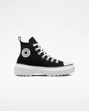Converse Chuck Taylor All Star Lugged Lift Platform Kids' Canvas Shoes Black / White NZ | C-82039479