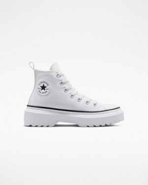 Converse Chuck Taylor All Star Lugged Lift Platform Kids' Canvas Shoes White / Black NZ | C-46128059