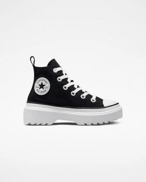 Converse Chuck Taylor All Star Lugged Lift Platform Kids' Canvas Shoes Black / White NZ | C-46792309