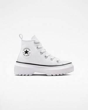 Converse Chuck Taylor All Star Lugged Lift Platform Kids' Canvas Shoes White / Black NZ | C-08613759