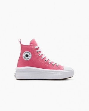 Converse Chuck Taylor All Star Move Platform Kids' Canvas Shoes Pink / White / Black NZ | C-26537919