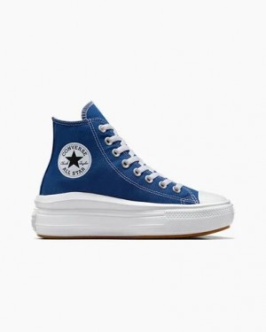 Converse Chuck Taylor All Star Move Women Platform Shoes Blue / White / Black NZ | C-26840799