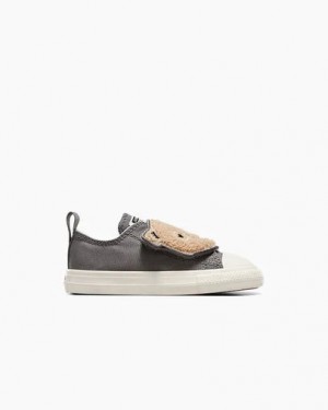 Converse Chuck Taylor All Star One Strap Sherpa Bear Kids' Sneakers Grey NZ | C-90324679