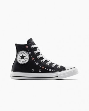 Converse Chuck Taylor All Star Petite Petals Women Sneakers Black / White NZ | C-47650929