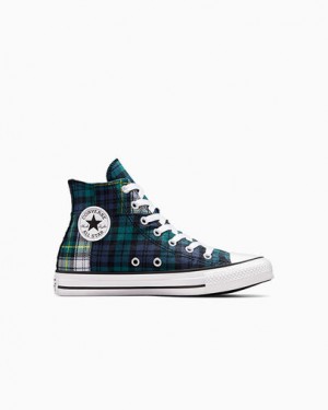 Converse Chuck Taylor All Star Plaid Kids' Sneakers Green / Navy / White NZ | C-60532919