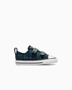 Converse Chuck Taylor All Star Plaid Kids' Sneakers Green / Navy / White NZ | C-05792819