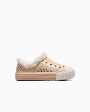 Converse Chuck Taylor All Star Play Lite CX Sherpa Kids' Sneakers Light Brown NZ | C-09614759