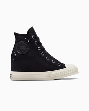Converse Chuck Taylor All Star Wedge Women Platform Shoes Black NZ | C-61358029