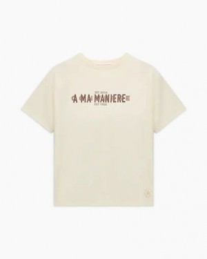 Converse Converse x A Ma Manière Gold Standard Women T Shirts White NZ | C-46918259