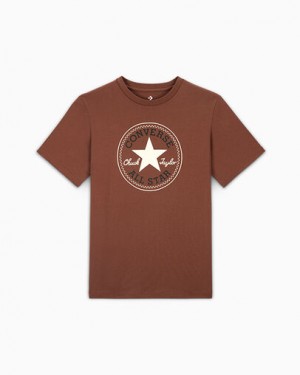 Converse Go-To All Star Patch Standard-Fit Women T Shirts Brown NZ | C-50829619