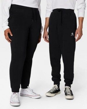 Converse Go-To Embroidered Star Chevron Standard-Fit Men Sweatpants Black NZ | C-37014289