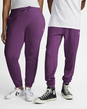Converse Go-To Embroidered Star Chevron Standard-Fit Men Sweatpants Purple NZ | C-54683099