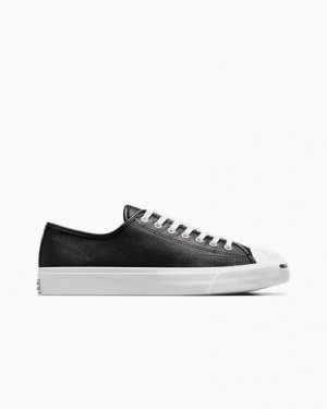 Converse Jack Purcell Leather Men Tennis Shoes Black / White NZ | C-58934019
