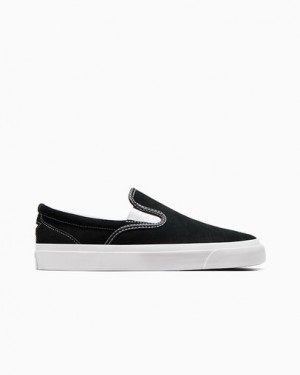 Converse One Star CC Pro Suede Slip Men Skate Shoes Black / White NZ | C-09734829