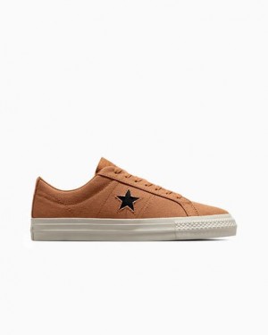Converse One Star Pro Men Skate Shoes Brown NZ | C-69402319