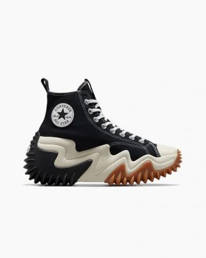Converse Run Star Motion Women Platform Shoes Black / White / Orange NZ | C-89610279