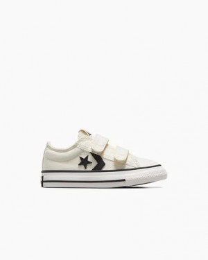 Converse Star Player 76 Easy-On Kids' Canvas Shoes White / Black NZ | C-63824759