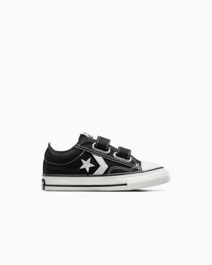Converse Star Player 76 Easy-On Kids' Canvas Shoes Black / White NZ | C-23167809