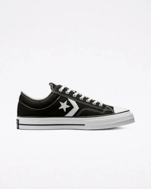 Converse Star Player 76 Premium Men Canvas Shoes Black / White NZ | C-35296089