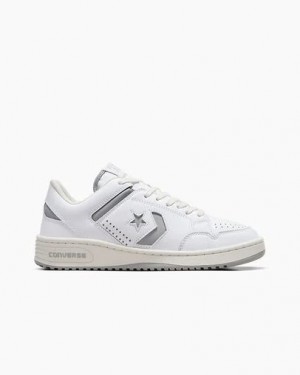 Converse Weapon Leather Men Basketball Shoes White / Grey NZ | C-38192509