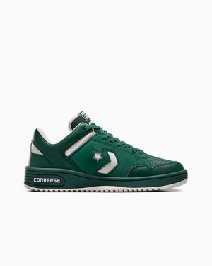 Converse Weapon Leather Women Basketball Shoes Green NZ | C-01659479