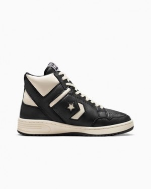 Converse Weapon Leather Women Boots Black / Beige White / Black NZ | C-91482079