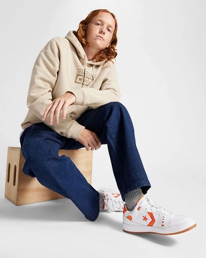 Converse CONS AS-1 Pro Men Skate Shoes White / Orange NZ | C-09126359