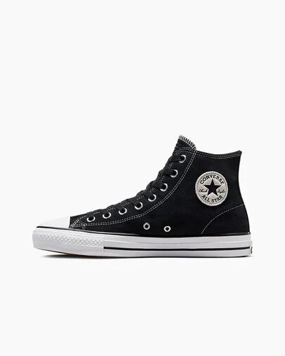 Converse CONS Chuck Taylor All Star Pro Suede Men Skate Shoes Black / White NZ | C-83506299