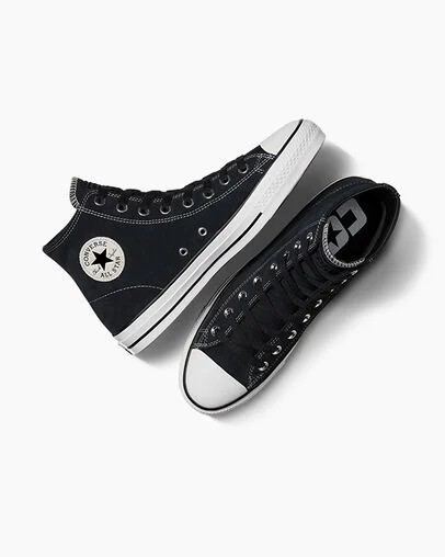 Converse CONS Chuck Taylor All Star Pro Suede Men Skate Shoes Black / White NZ | C-83506299
