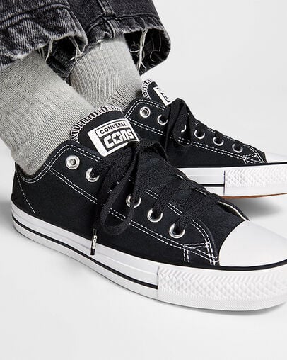 Converse CONS Chuck Taylor All Star Pro Suede Men Skate Shoes Black / White NZ | C-73241069