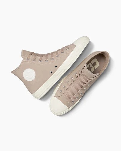 Converse CONS Chuck Taylor All Star Pro Nubuck Men Skate Shoes Beige White NZ | C-63217949