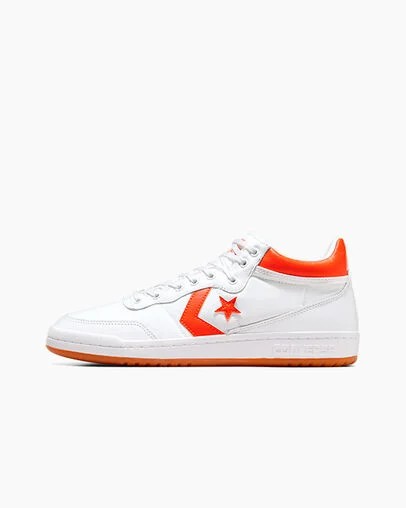 Converse CONS Fastbreak Pro Leather Men Skate Shoes White / Orange NZ | C-65893479