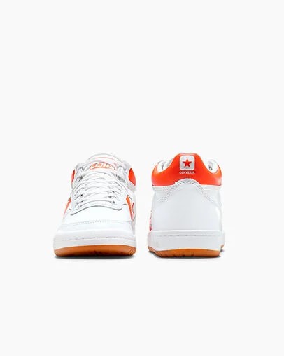 Converse CONS Fastbreak Pro Leather Men Skate Shoes White / Orange NZ | C-65893479